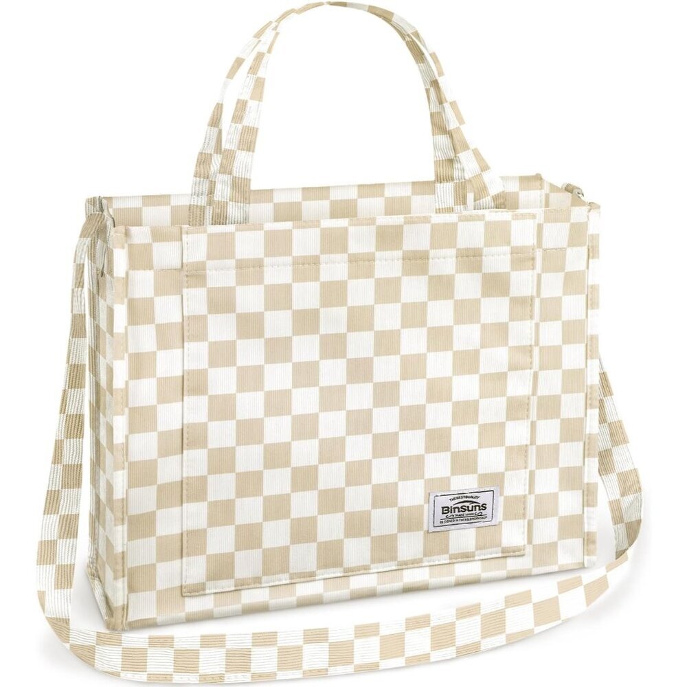 Stylish Medium-Khaki Corduroy Crossbody Handbag - Perfect for School & Travel